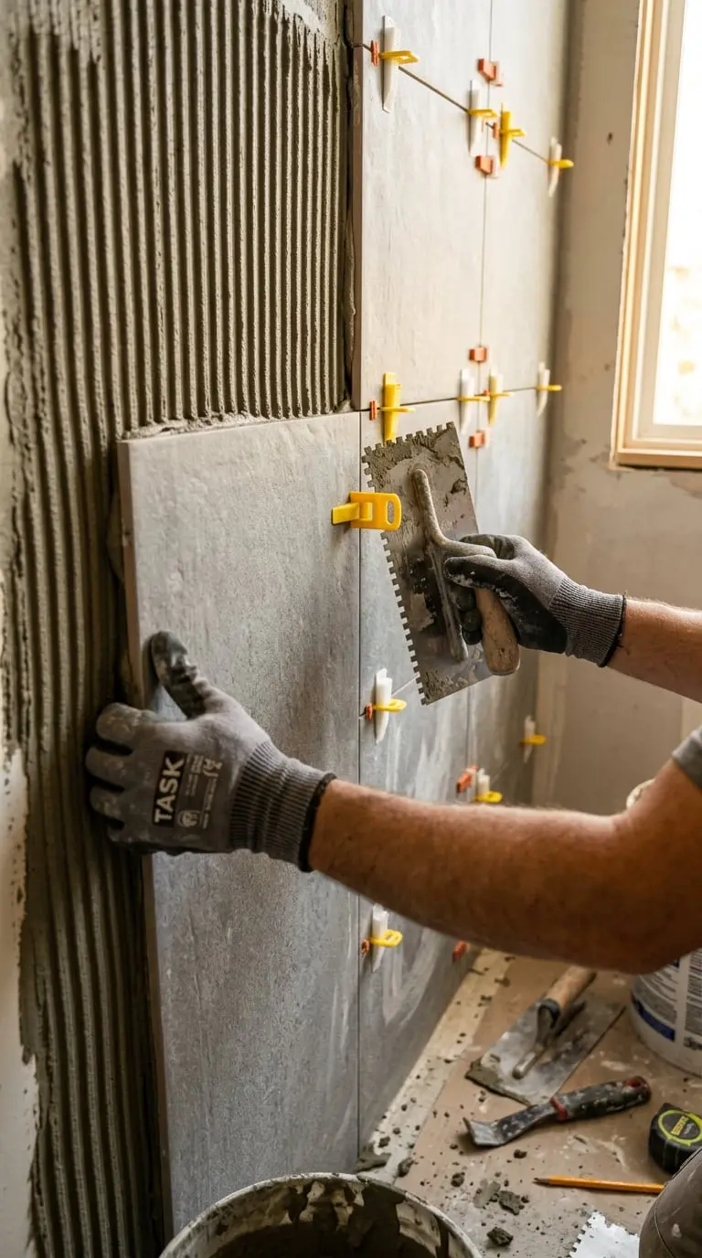 Precision tile installation by Del Rio Renovations